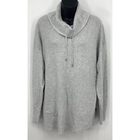 Jones New York Sweater Large Silver Pullover Cowl Neck Long Sleeve Women New B29 - Picture 1 of 8